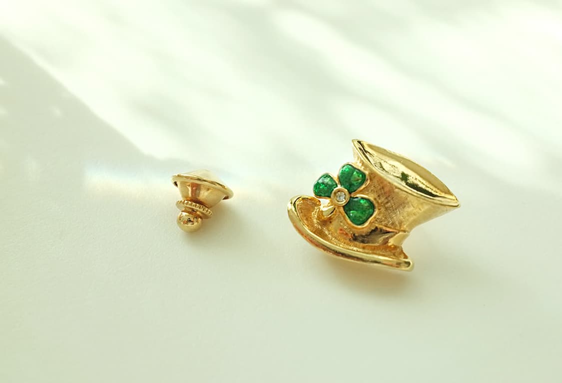 1990s AVON 세잎 클로버 빈티지 핀 브로치 상품이미지3