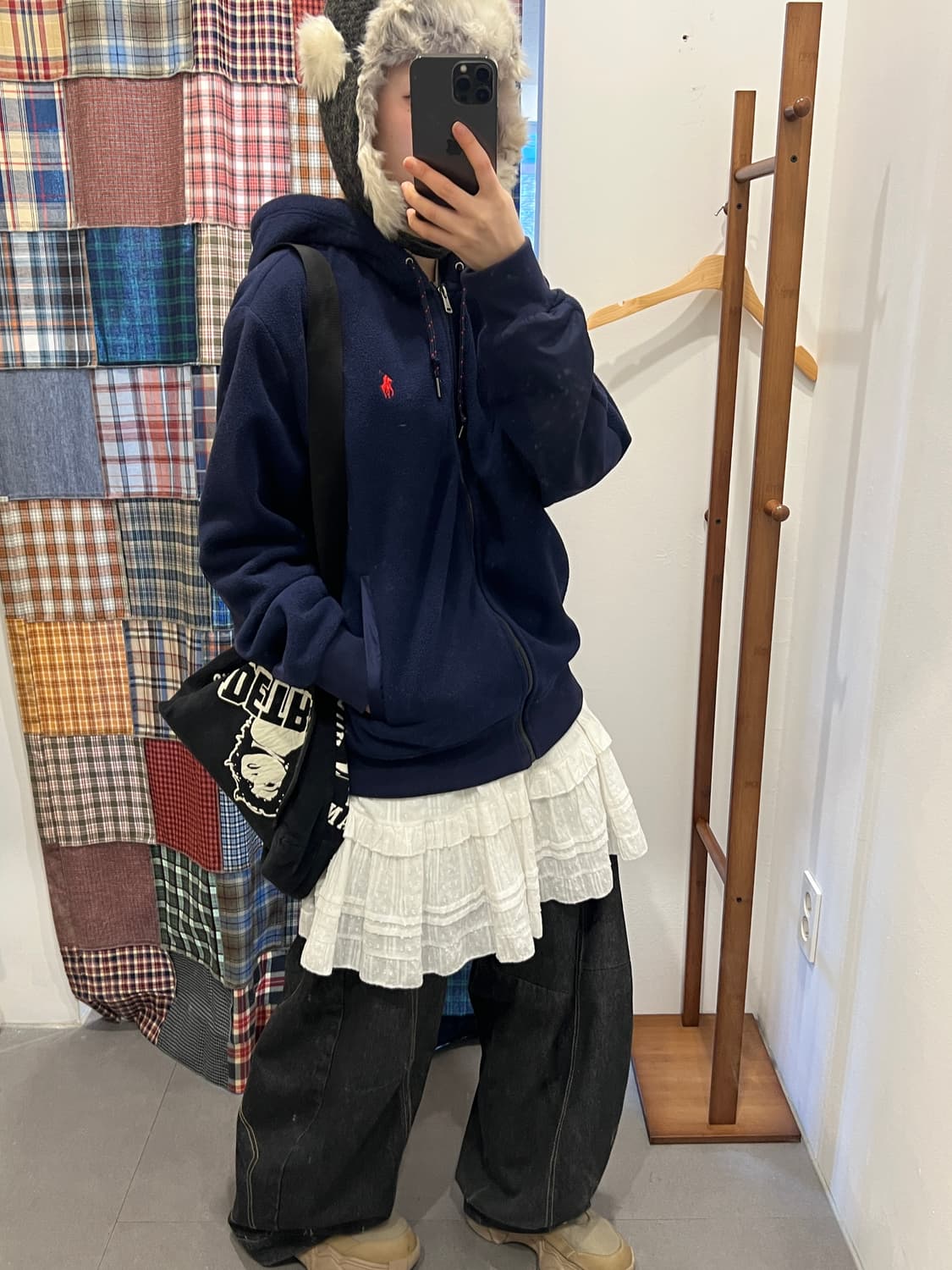 폴로 네이비 플리스 후드집업 상품이미지3