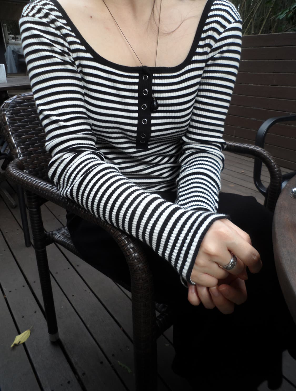 워넷 스냅 스트라이프 티  상품이미지1