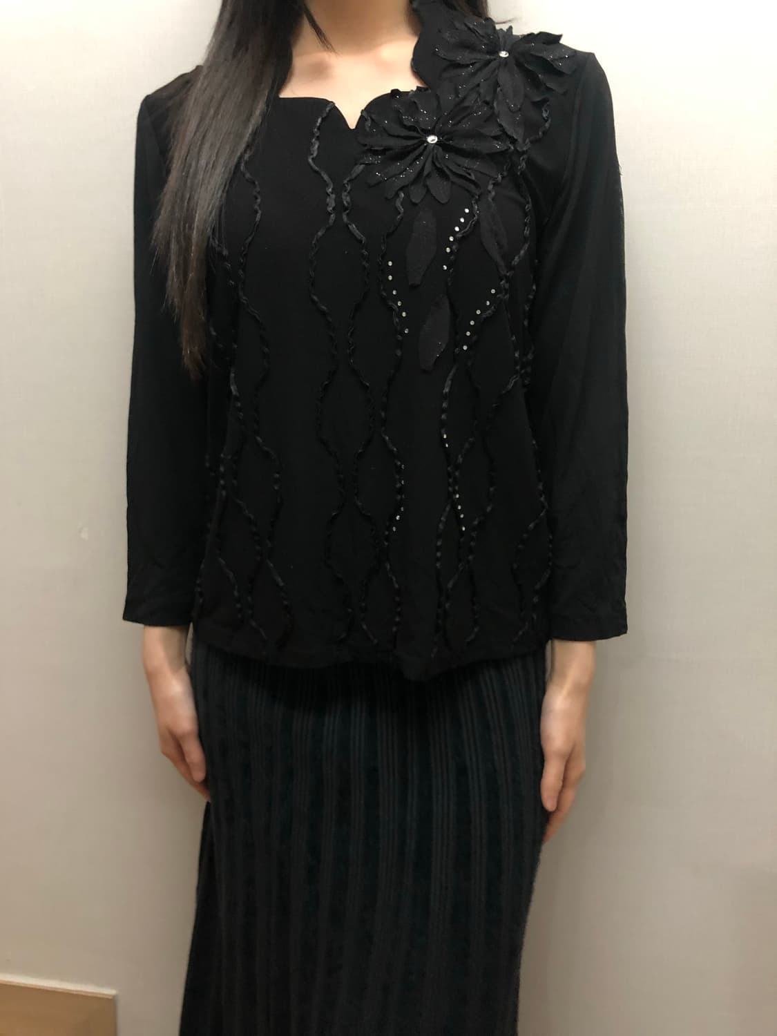 빈티지 블랙 오리엔탈 탑 상품이미지2