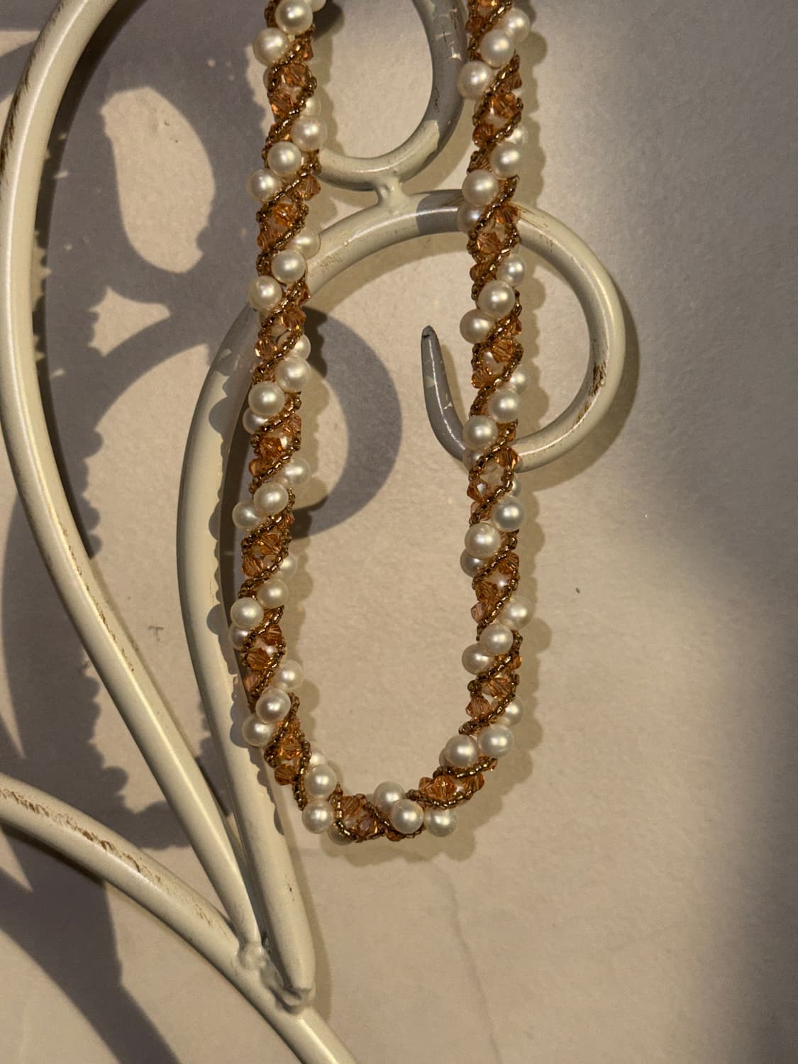 Coral pearl beads twist choker 상품이미지7