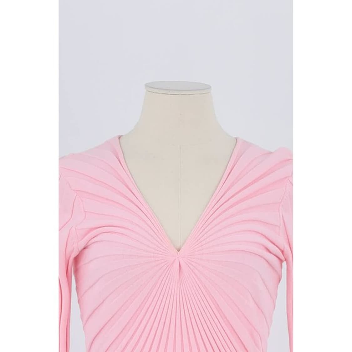 Sandro 산드로 브이넥 리브드 니트 55 (딸기우유) 상품이미지2