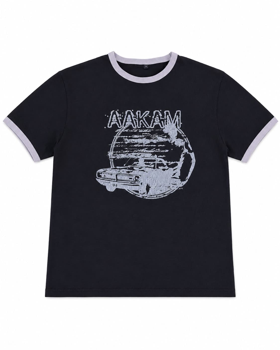 아캄 Cracked Car Ringer Top (Black) 상품이미지2
