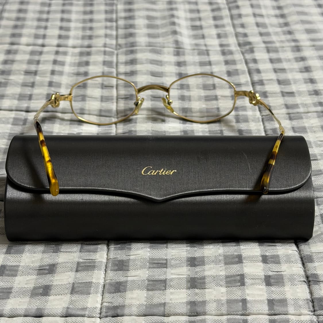 (OS) Cartier 까르띠에 팔각형 말발굽 안경 금장  상품이미지6