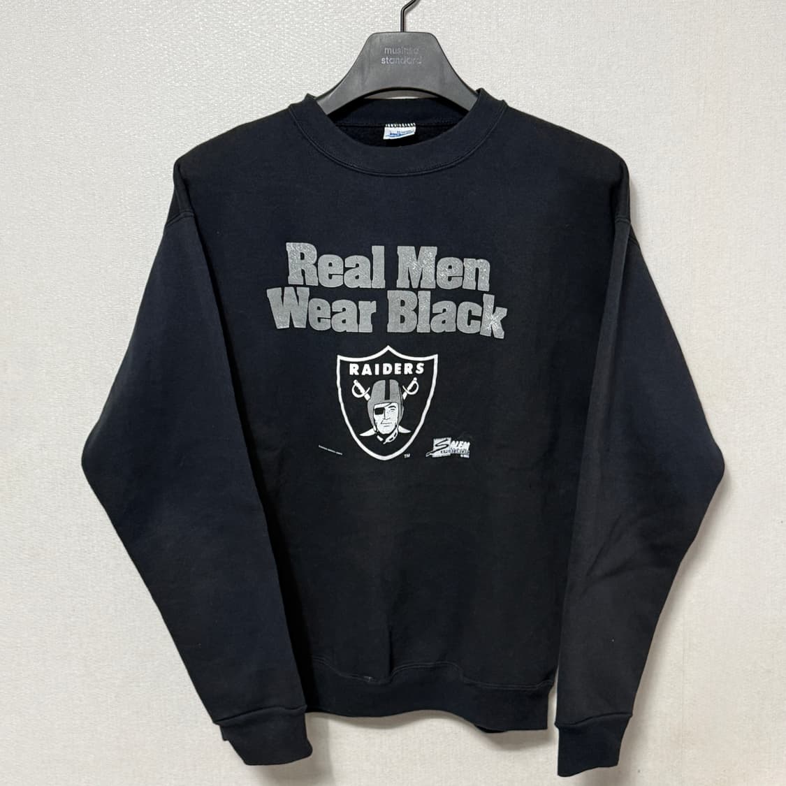 빈티지 살렘 레이더스 리얼 맨 웨어 블랙 스웻셔츠 상품이미지2