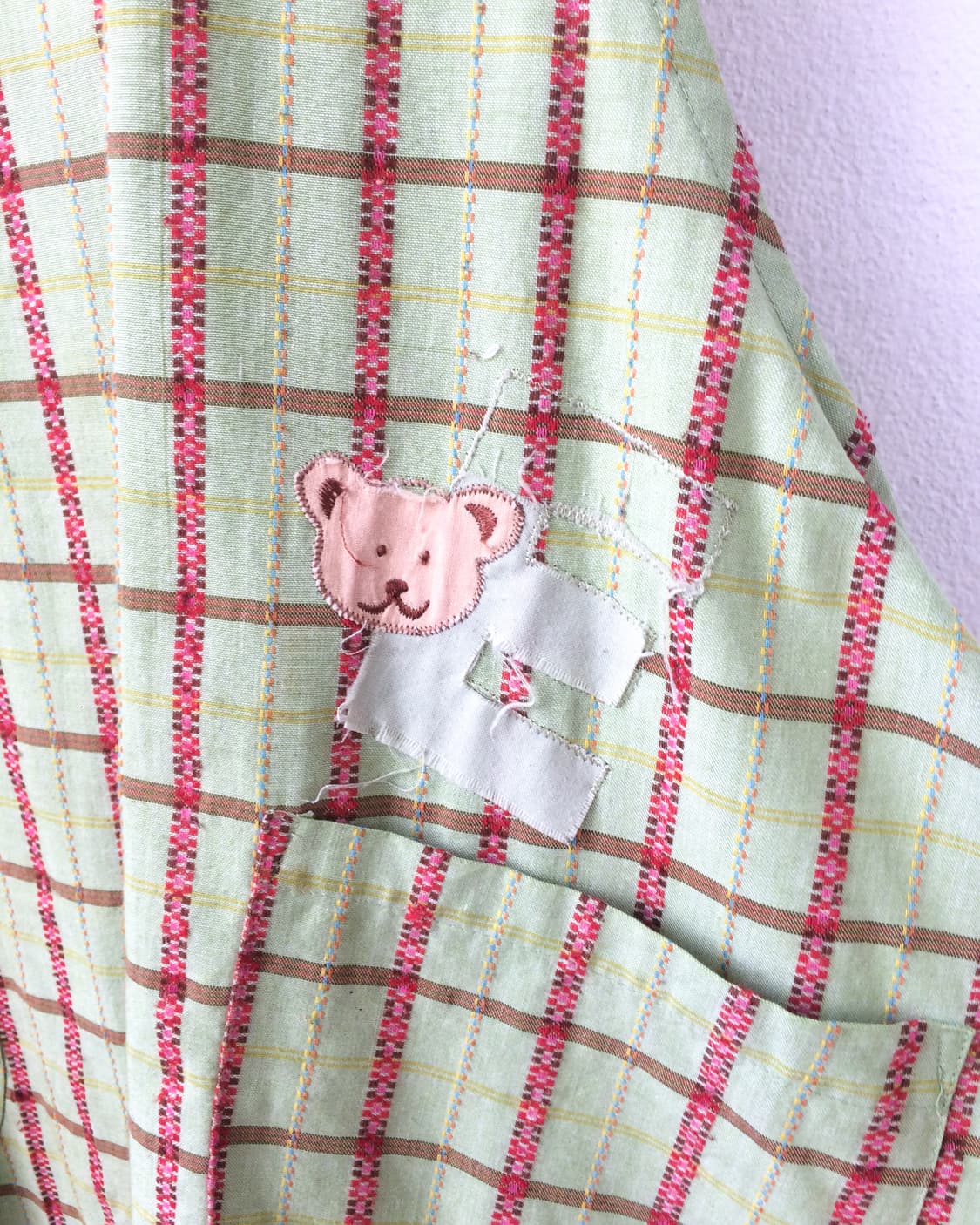 Bear check pattern apron 상품이미지5