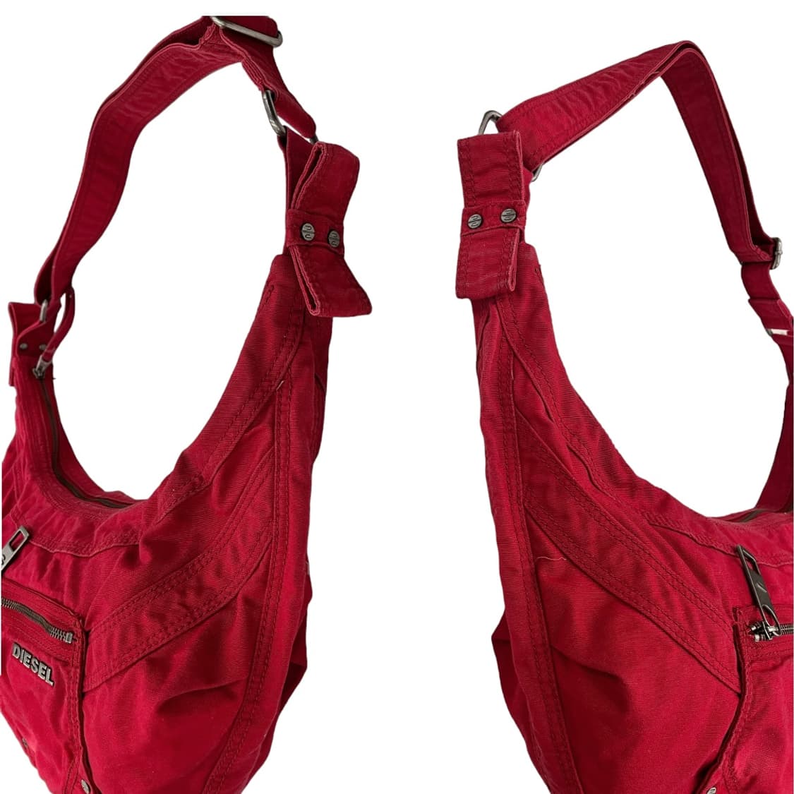 디젤 코튼 크로스바디 하프문백 레드 상품이미지7