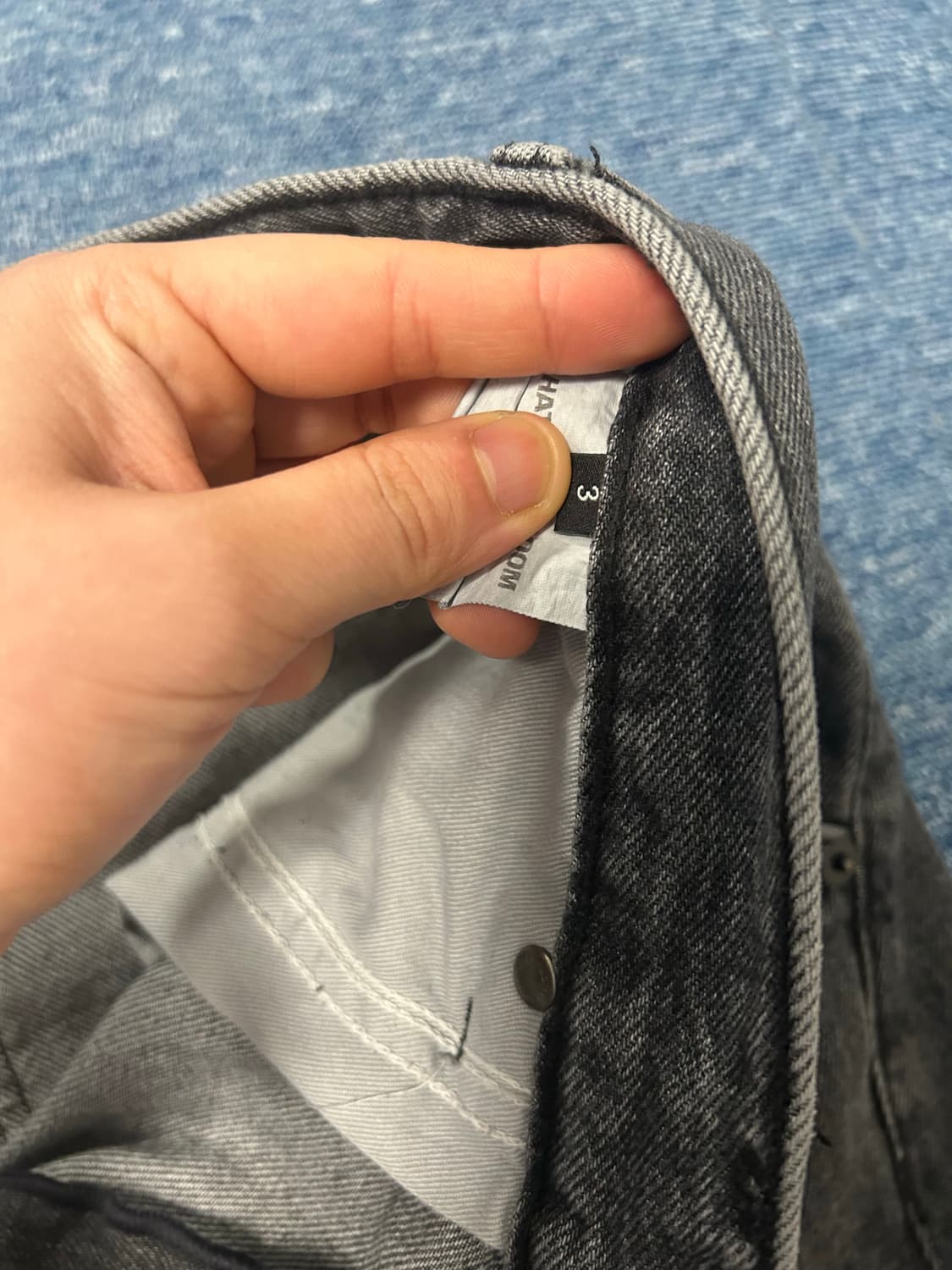 해칭룸 와이드커브진 워시드블랙3사 상품이미지5