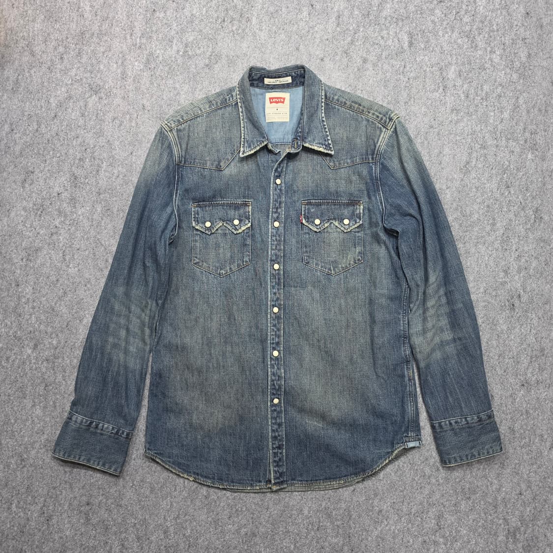 리바이스 웨스턴 투포켓 빈티지 슬림핏 데님 셔츠 청셔츠 M 상품이미지1