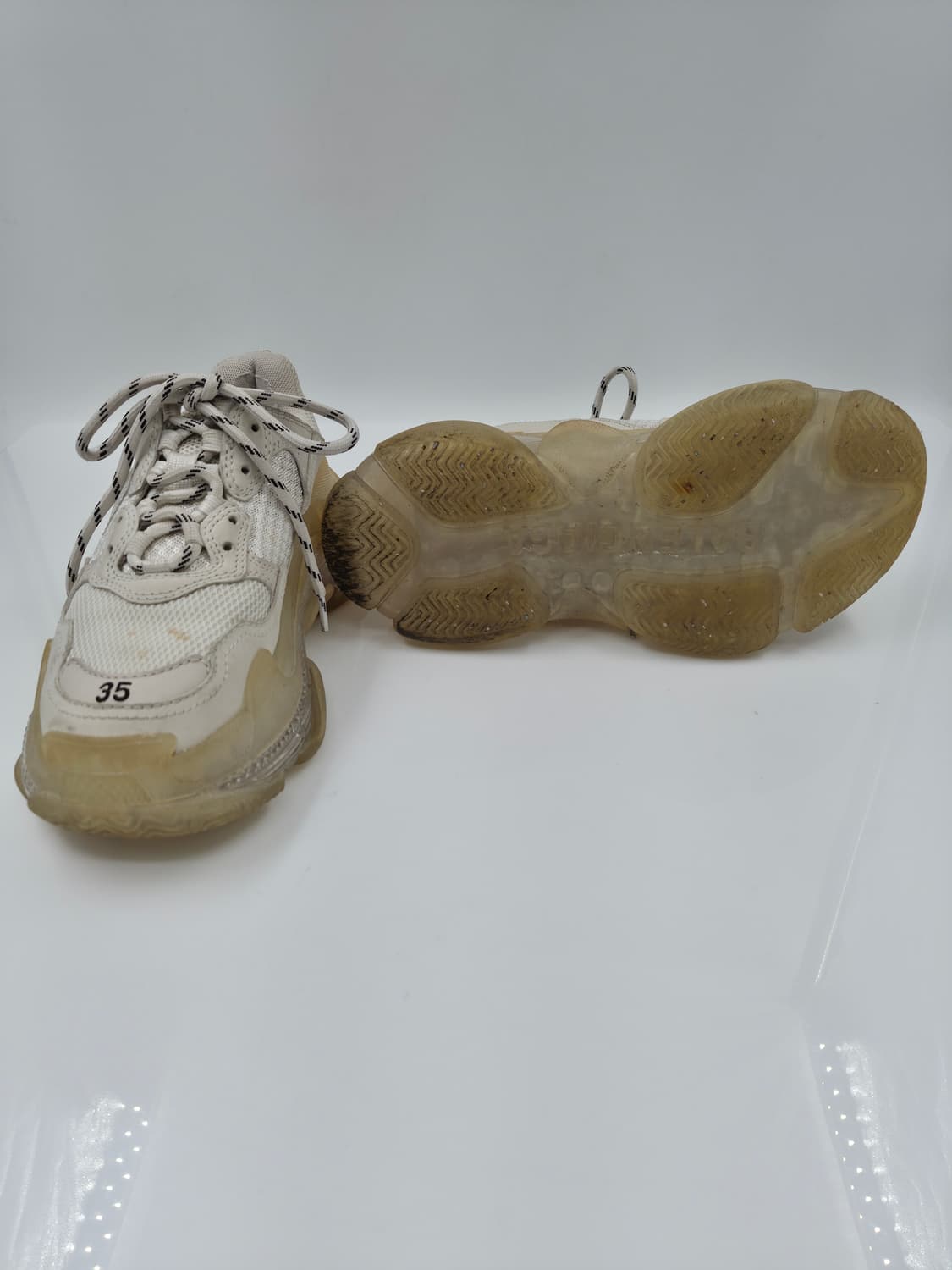 발렌시아가 트리플S 스니커즈 화이트 클리어솔 상품이미지5