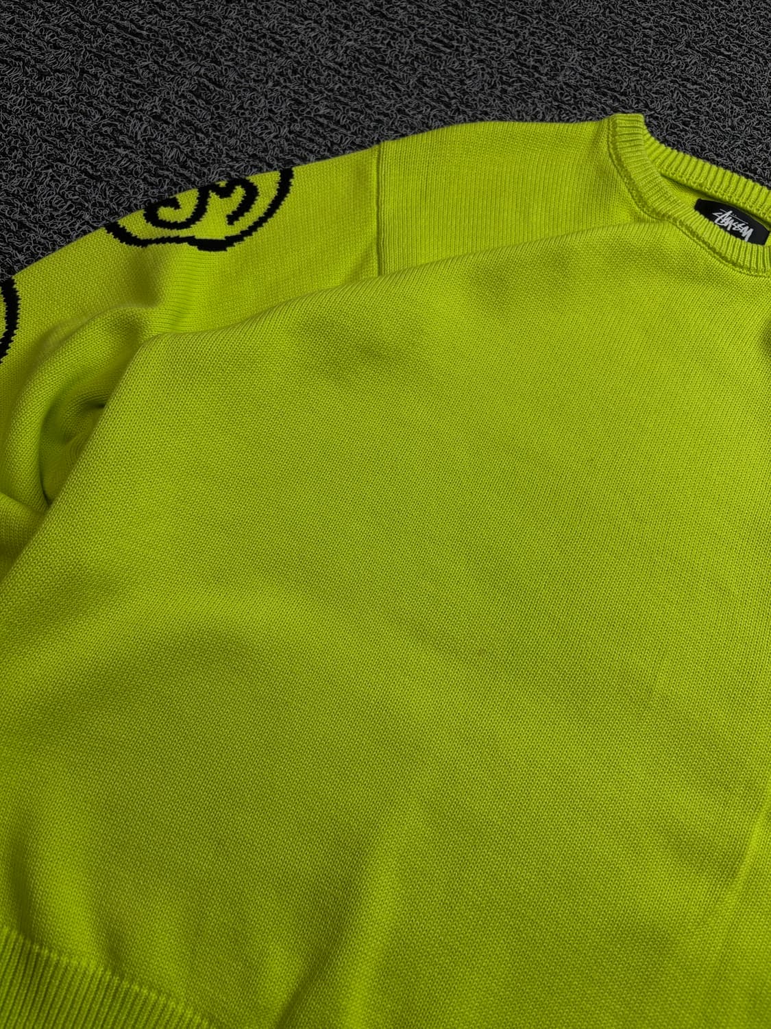 스투시 SS링크 사이드로고 크루넥 스웨터 라임 2117 상품이미지3
