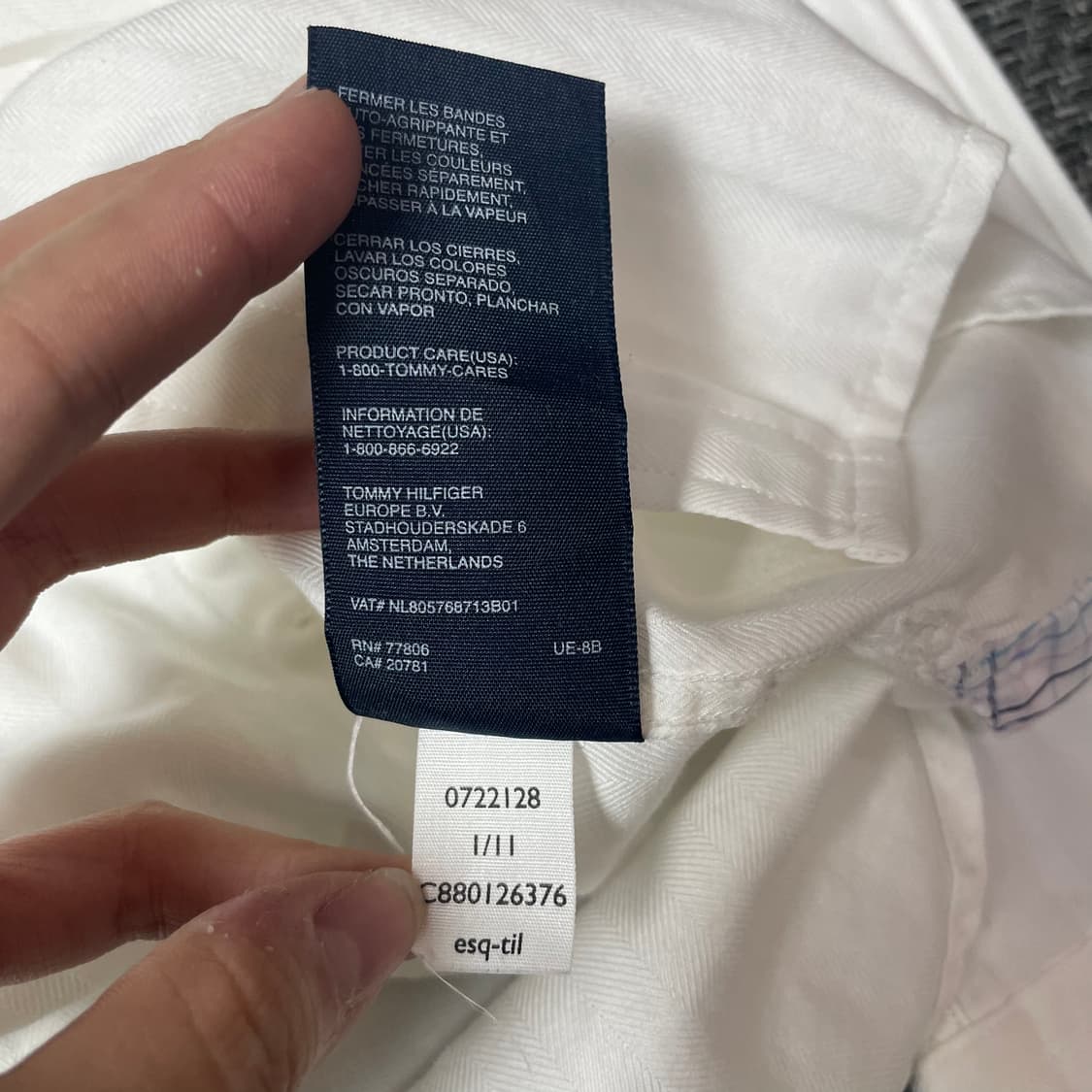 타미힐피거 옥스퍼드 코튼 미니로고 화이트 셔츠 S 상품이미지6