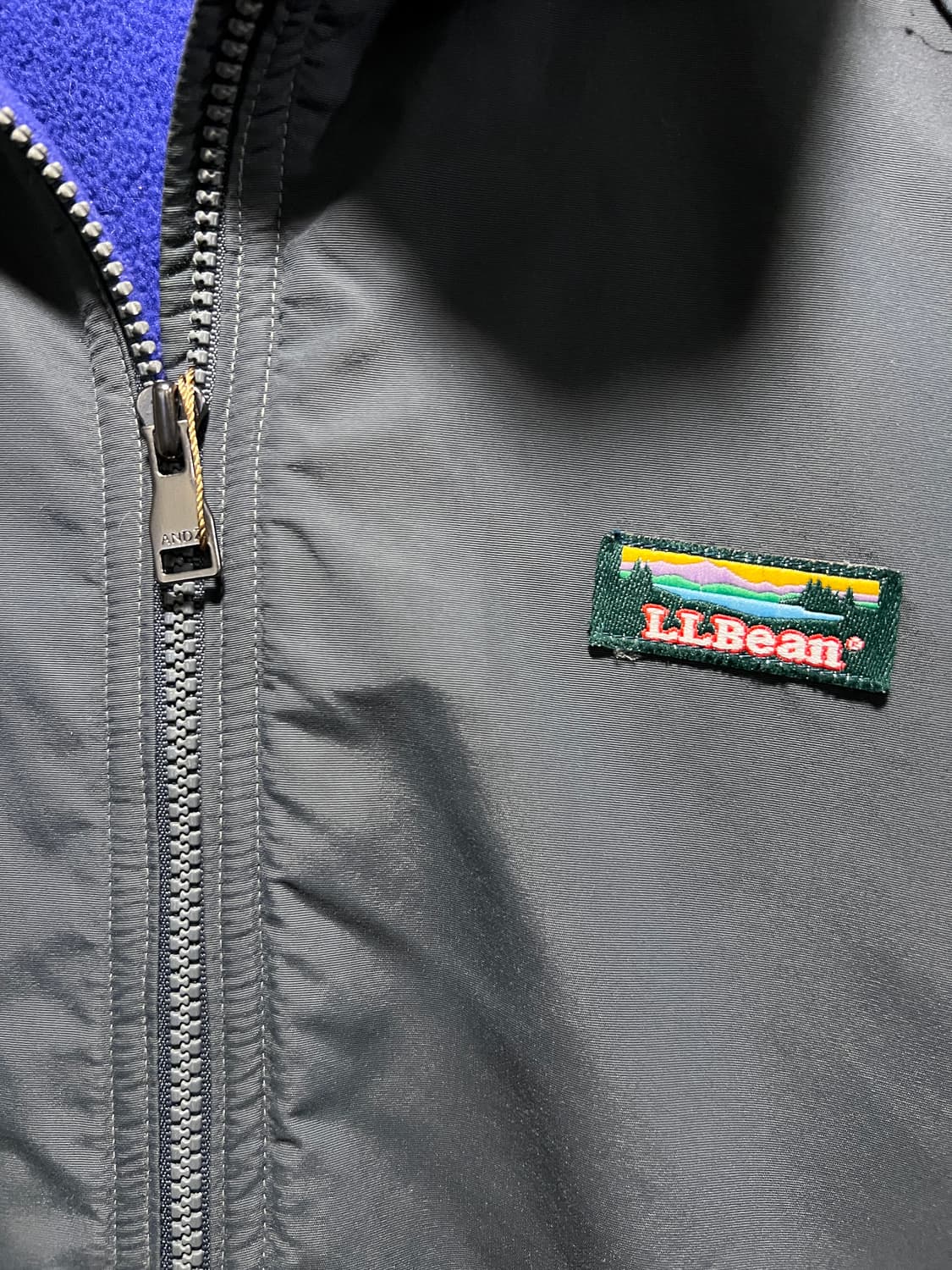 [XL]90's 엘엘빈 USA 차콜그레이 플리스 웜업 자켓 상품이미지3