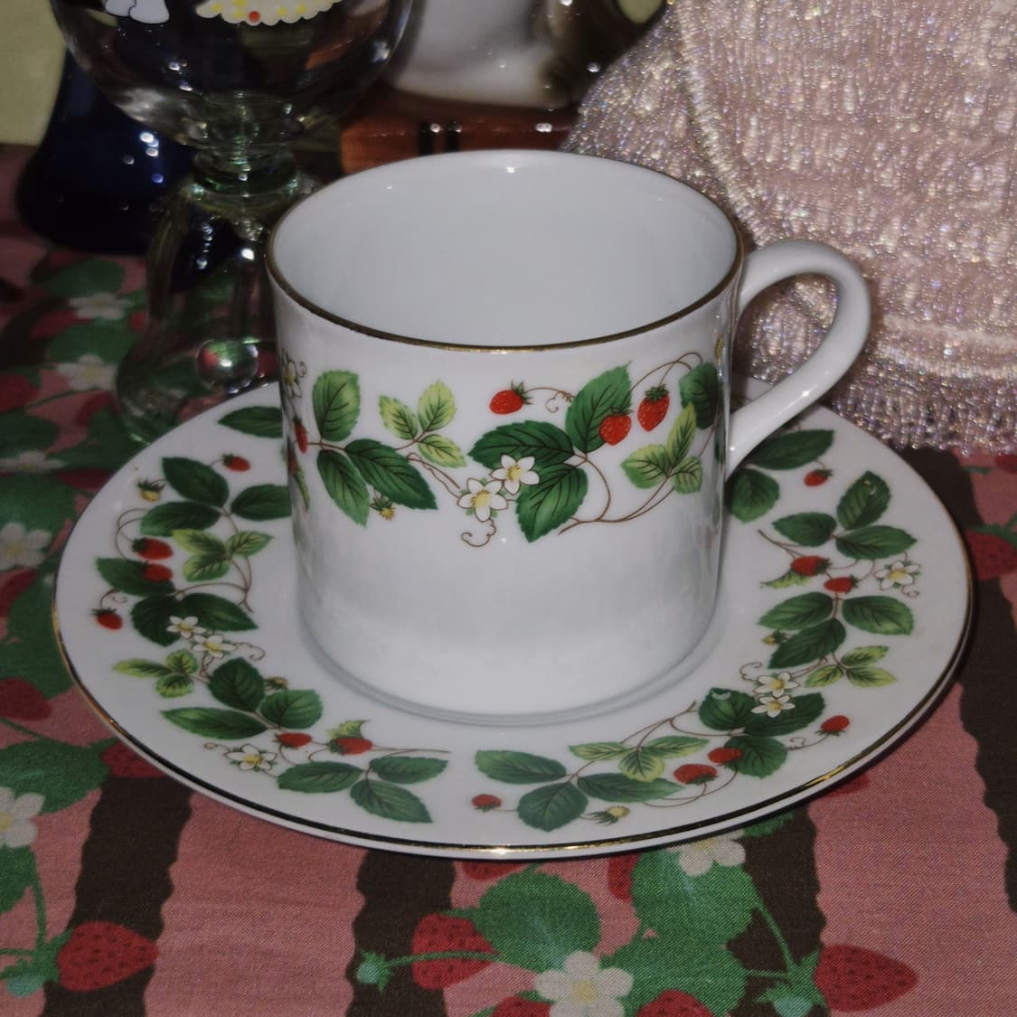 80s 케이토 딸기 넝쿨 도자기 찻잔 1세트 상품이미지6