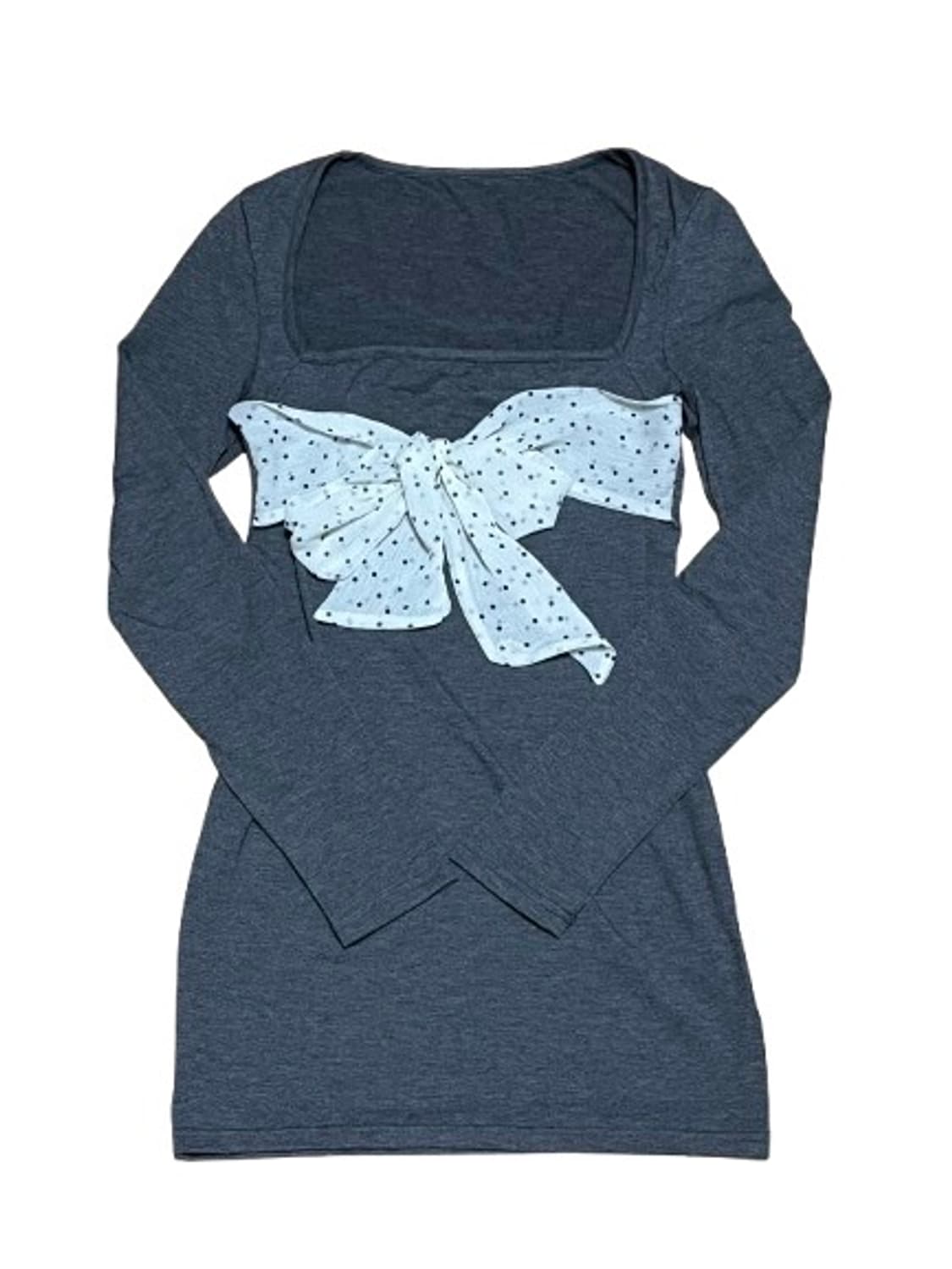 오네갸루 도트 리본 미니 원피스 상품이미지1