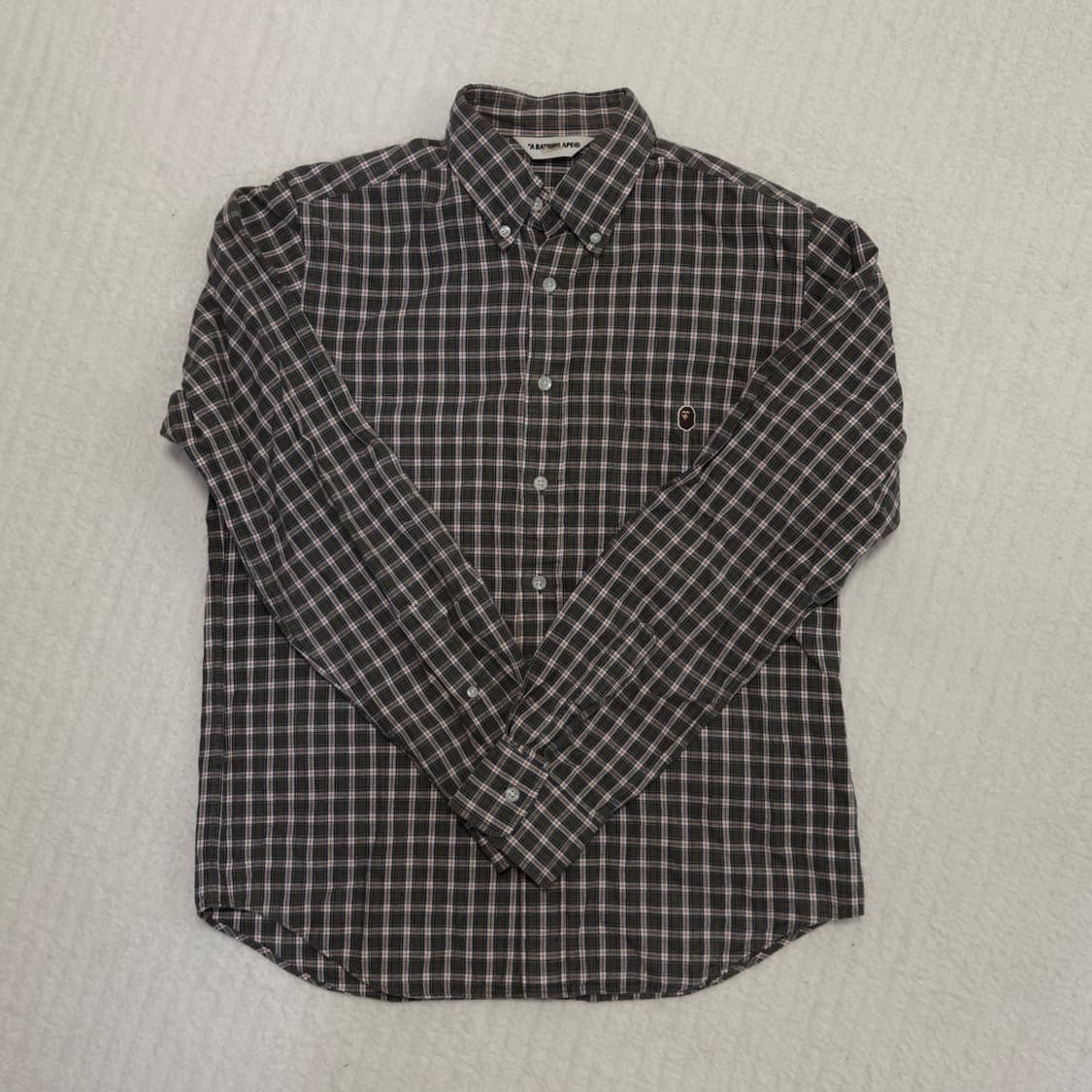 베이프 브라운 체크 셔츠 상품이미지2