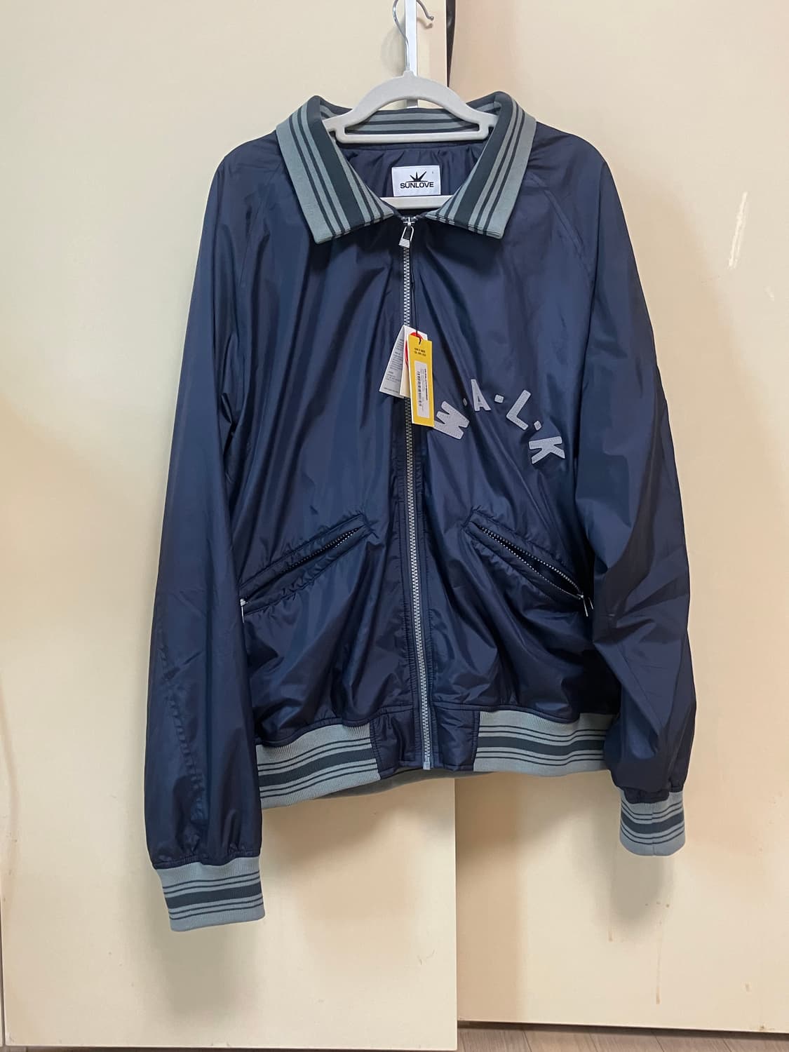 썬러브 바시티 자켓 네이비 L size 새상품 상품이미지4