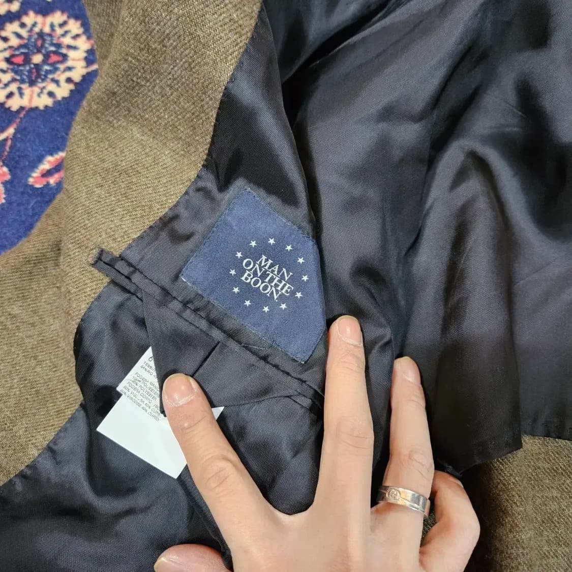 맨온더분(Man on the boon) 캐시미어 울 혼방 3버튼 헤링본  상품이미지7