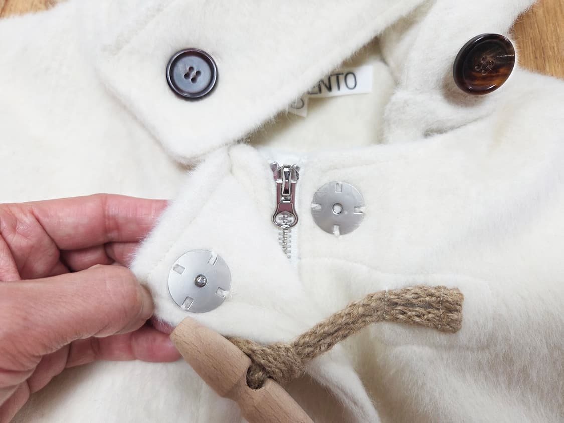 파르티멘토(PARTIMENTO) 헤어리 울 숏 더플코트 프리사이즈 새상품 상품이미지5