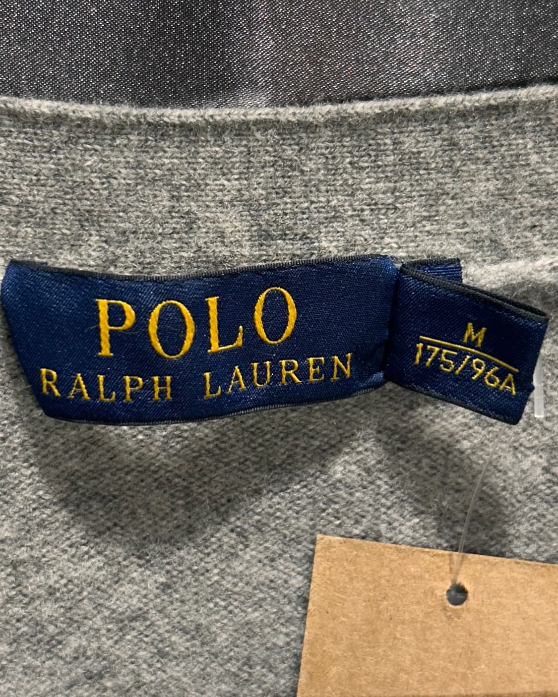 M 폴로랄프로렌 레더패치 그레이 울 가디건 상품이미지6