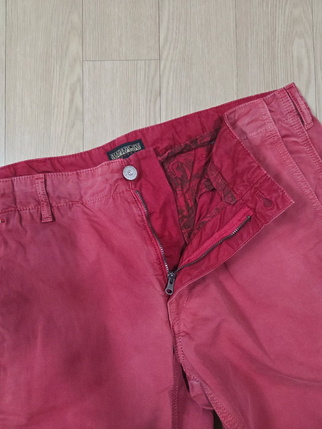 나파피리 레드 가먼트다잉 코튼 팬츠 상품이미지5