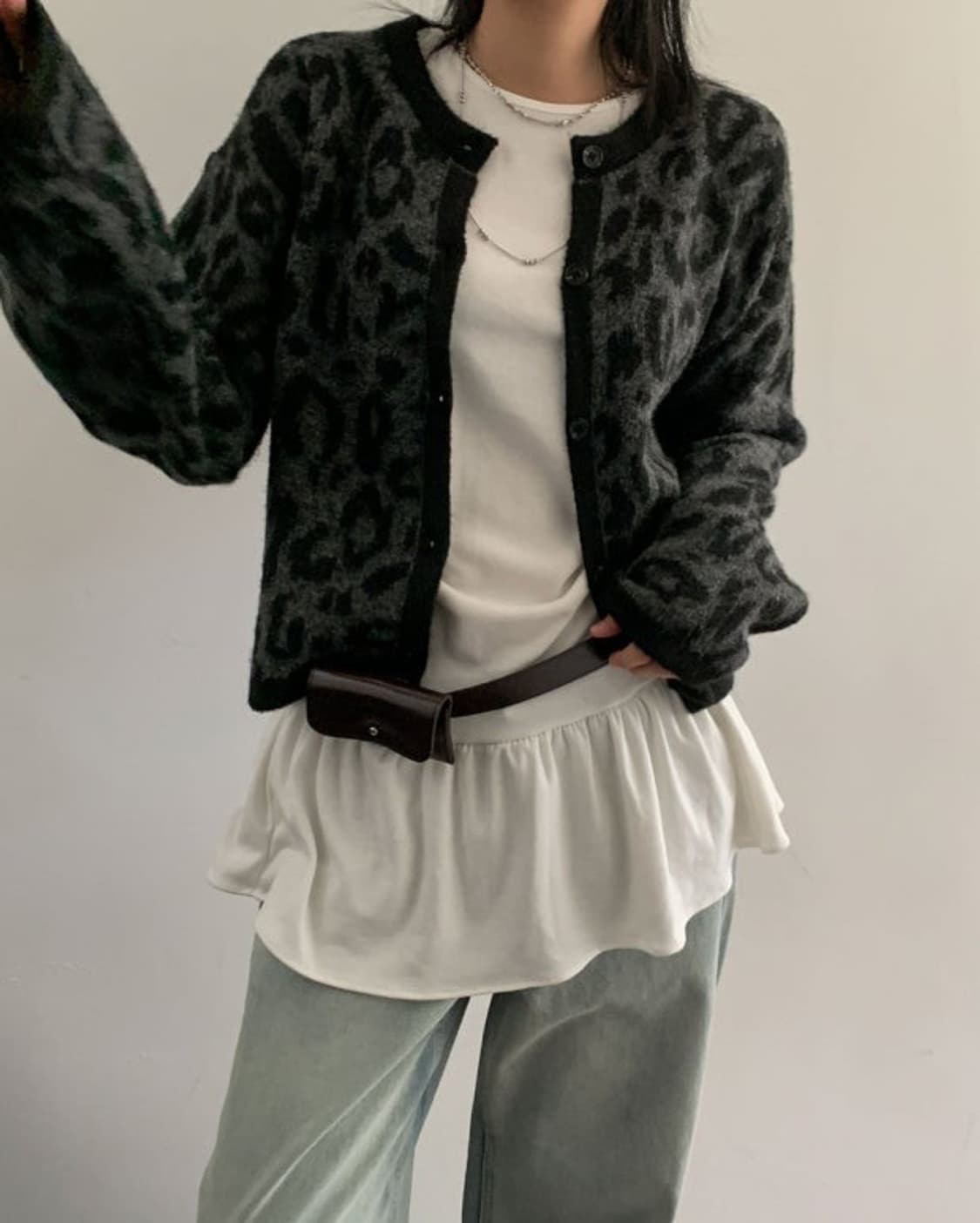 레오파드 헤어리 가디건 상품이미지2