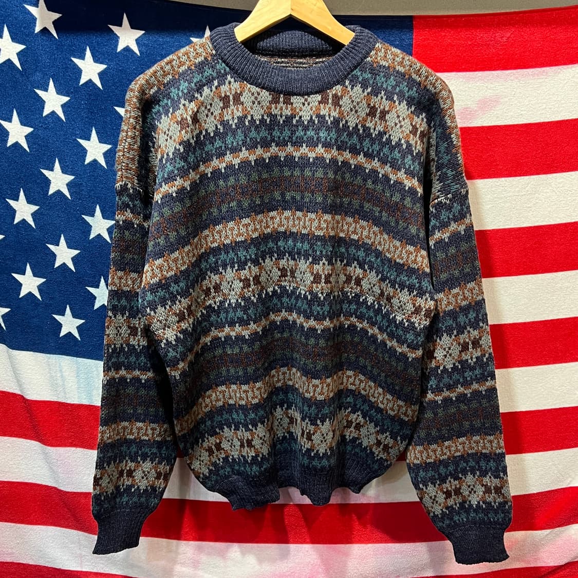 일본 빈티지 패턴 니트 상품이미지1