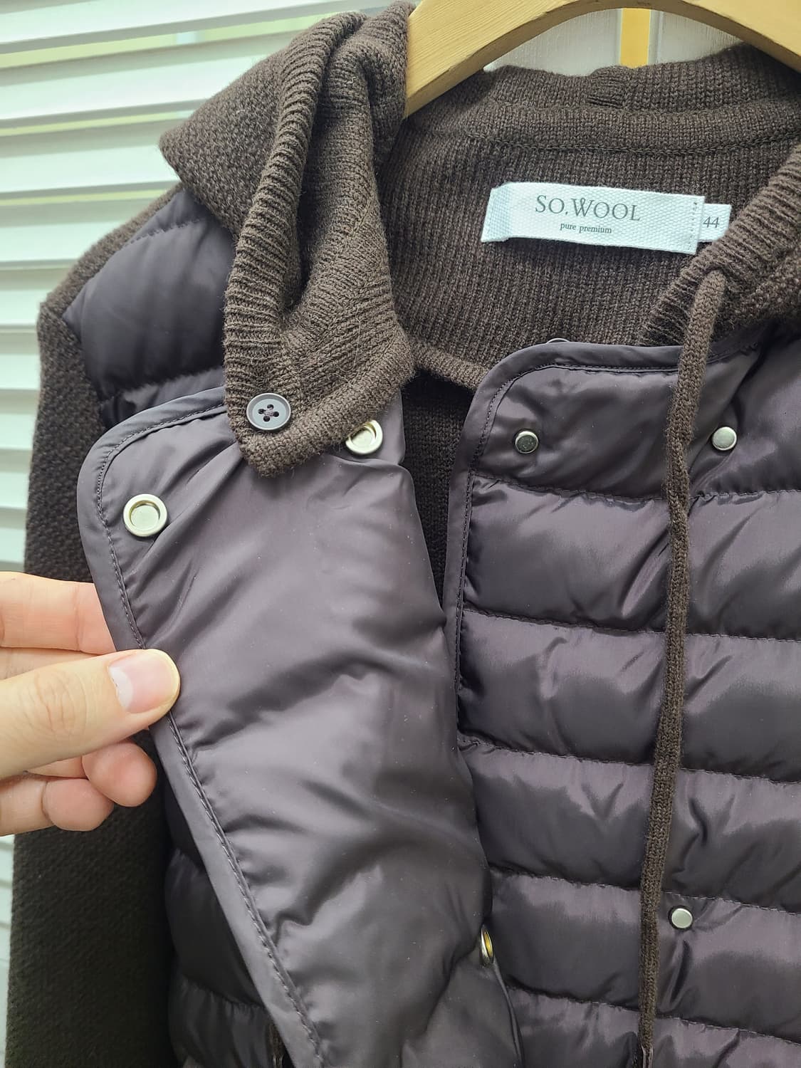 SO WOOL 쏘울 니트 후드 패딩 점퍼 상품이미지4