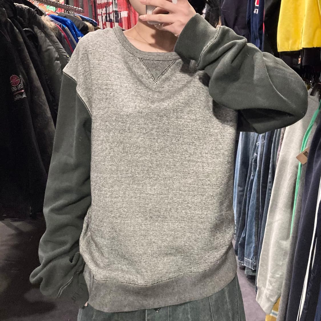 [IM] 폴로 배색 스웻셔츠 그레이 상품이미지2