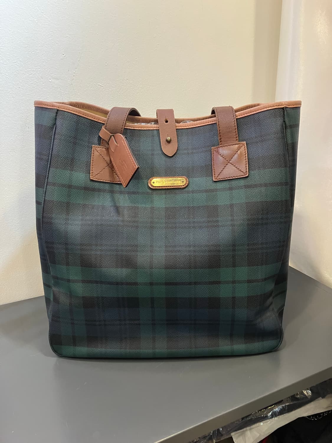 폴로랄프로렌 타탄체크 토트백 상품이미지1