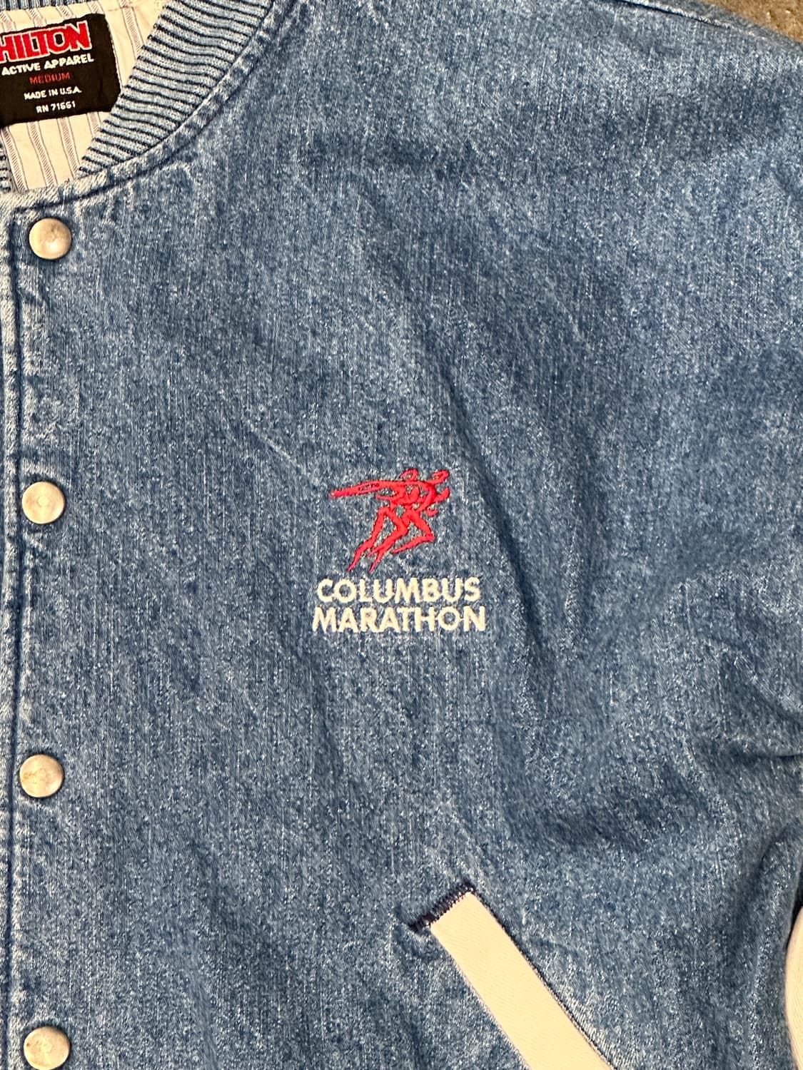 90s USA Hilton 데님 야구 점퍼 M 상품이미지3