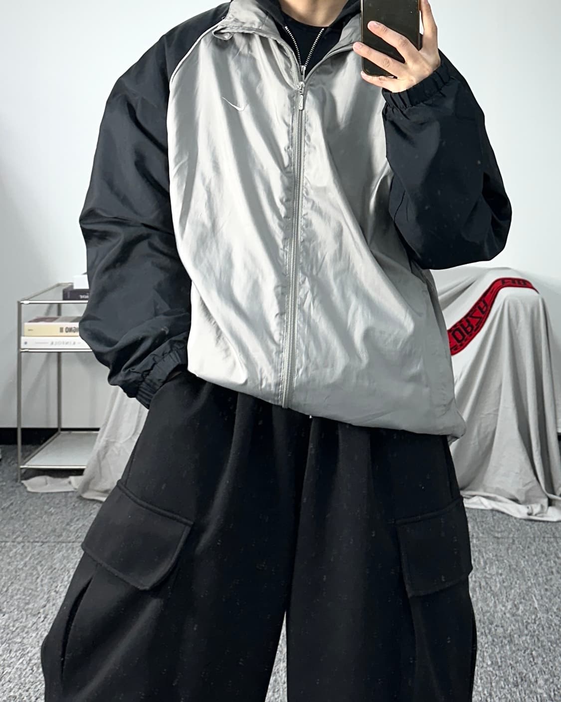 나이키 00s 블랙 그레이 바람막이 XL 상품이미지3