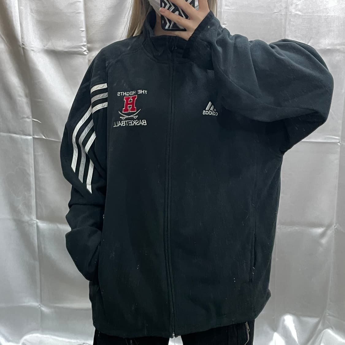 아디다스 농구 삼선 후리스 자켓 상품이미지1