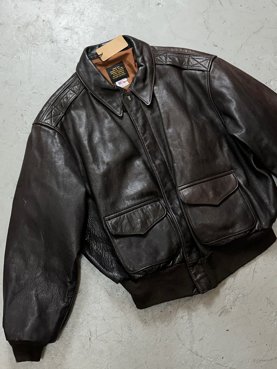 90's OG 빈티지 아비렉스 A2 봄버 자켓 빈티지 레더 자켓 상품이미지5