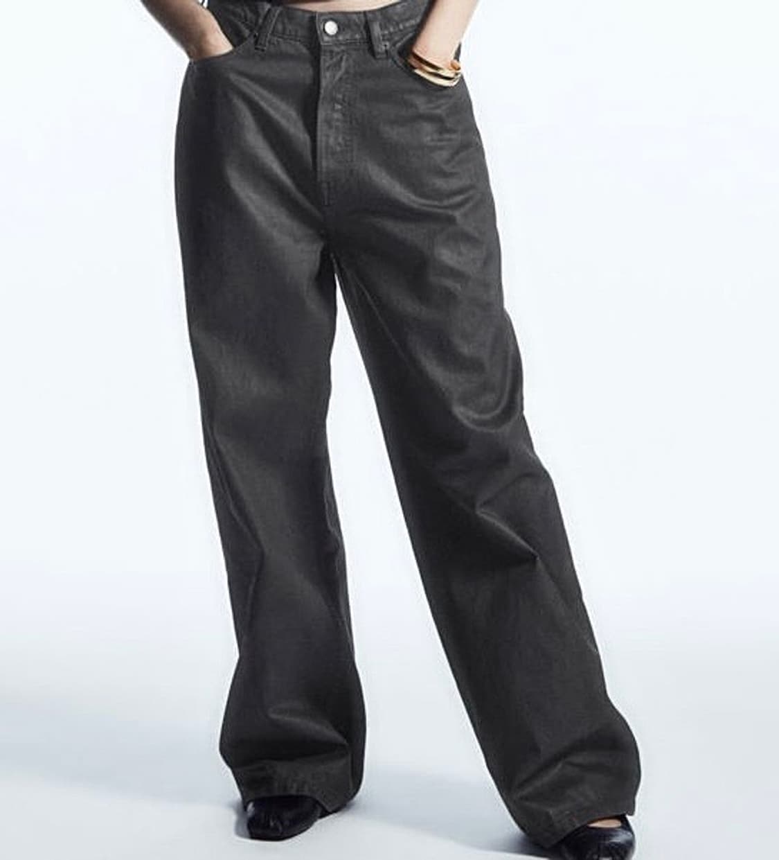 Cos 코스 볼륨 와이드 레그 코팅 왁스 진 27 상품이미지2