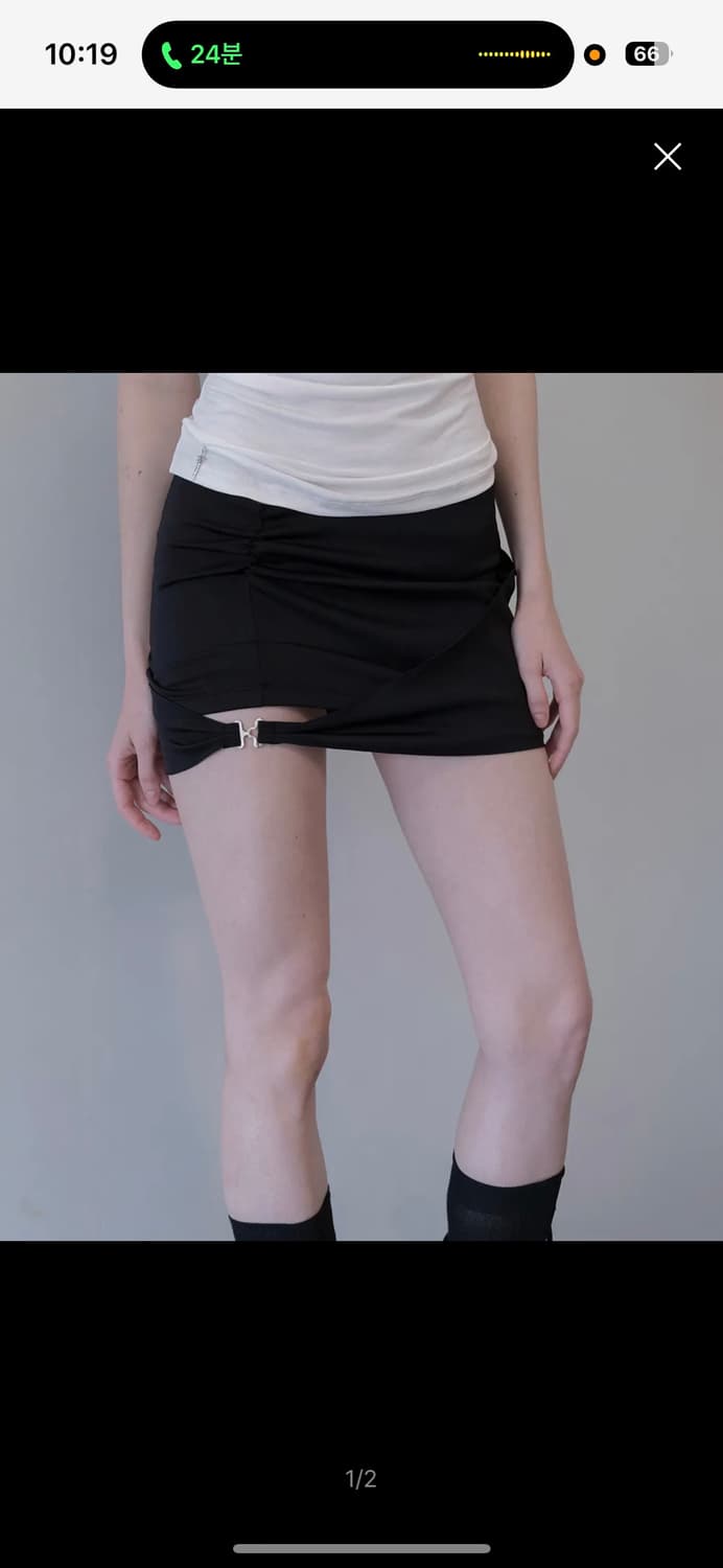 데미오 Contour Strap Mini Skirt (Black) 상품이미지1