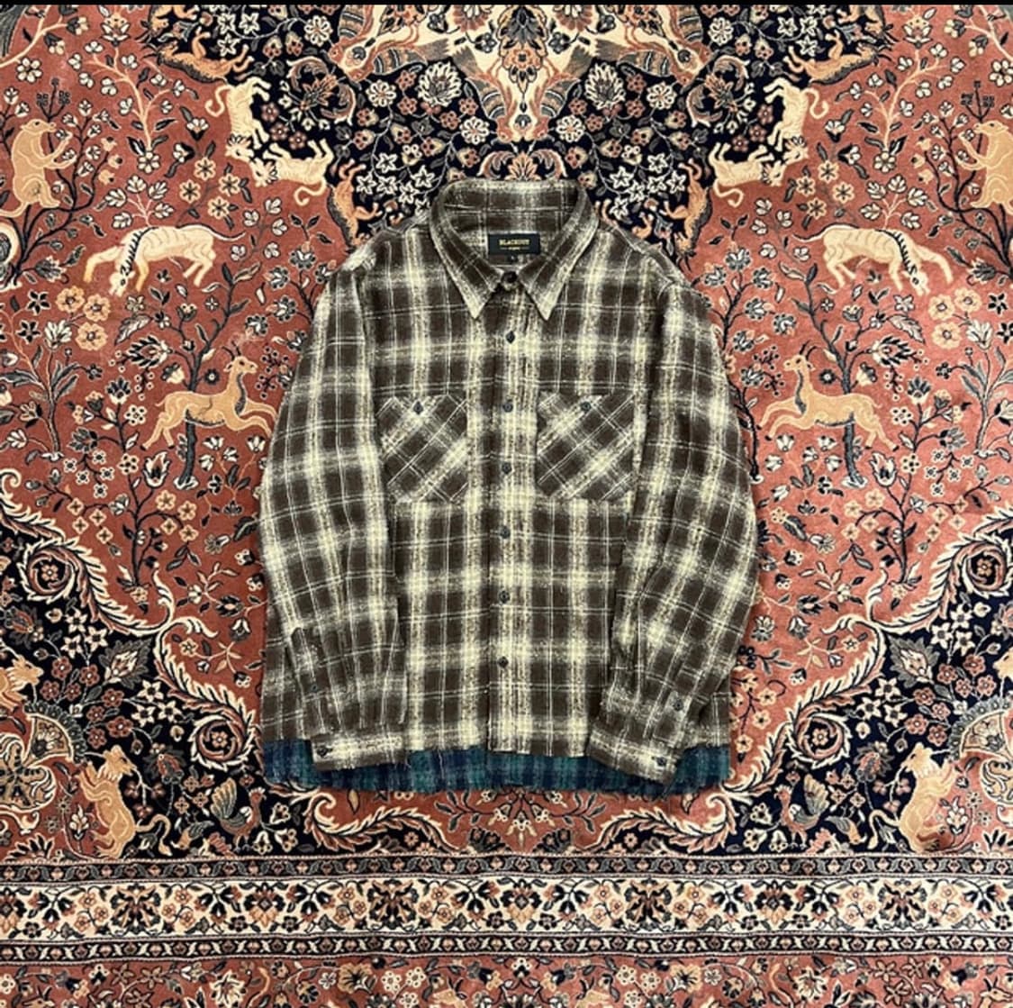 블랙아웃 브라운 체크셔츠 m 상품이미지2