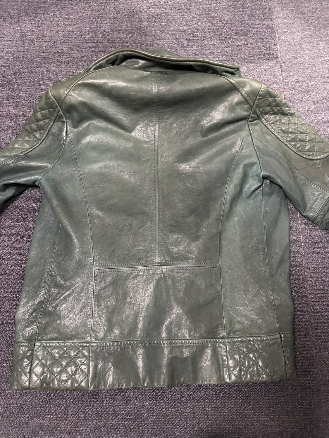 빈티지 하이넥 레더자켓  상품이미지3