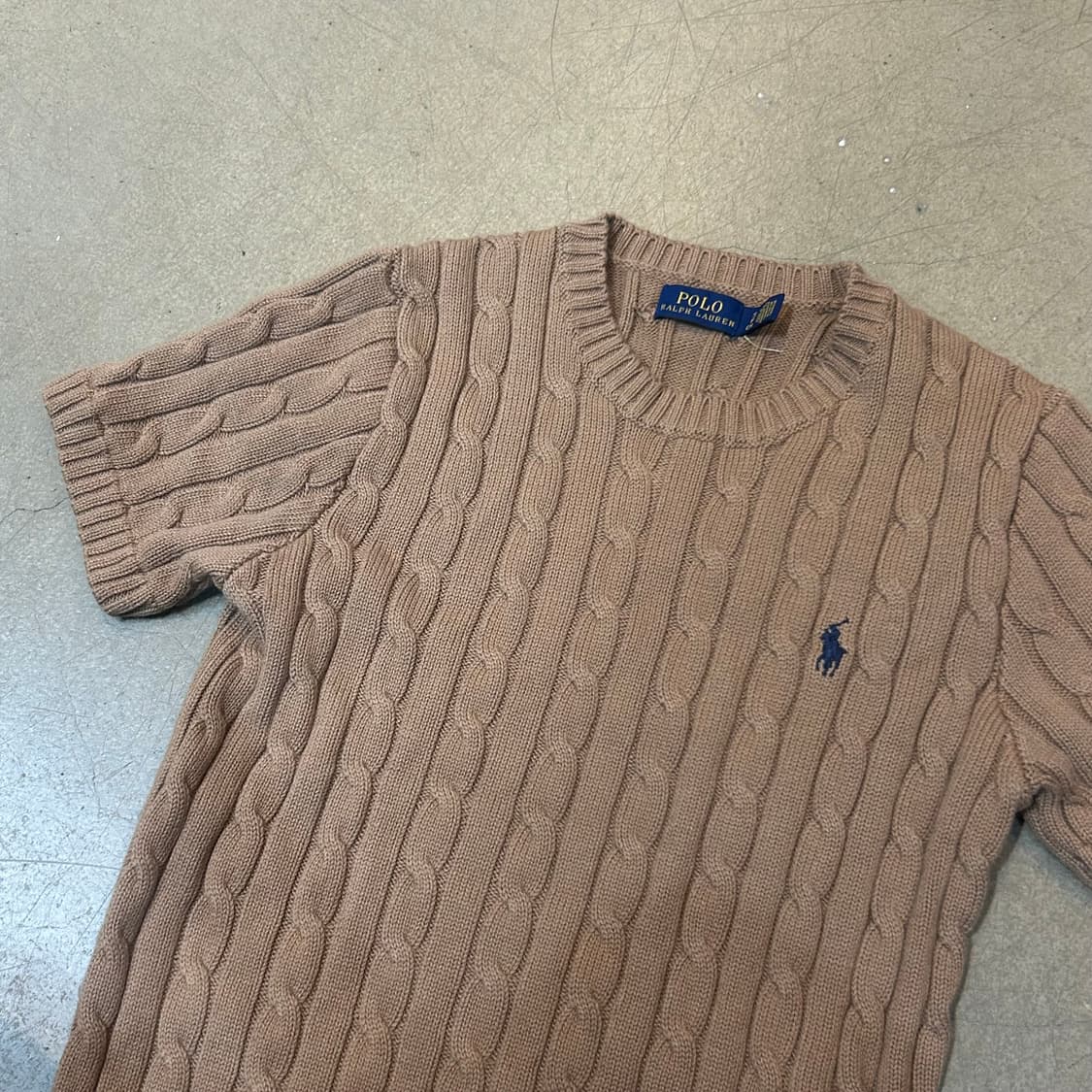 S 폴로랄프로렌 여성용 베이지 반팔 니트 상품이미지1