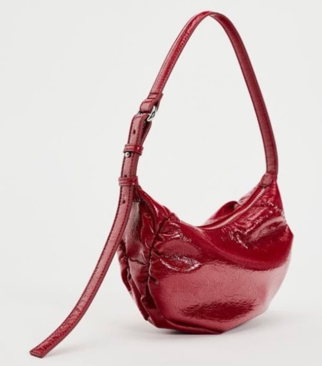 자라 레드 에나멜 셔링 숄더백 상품이미지3