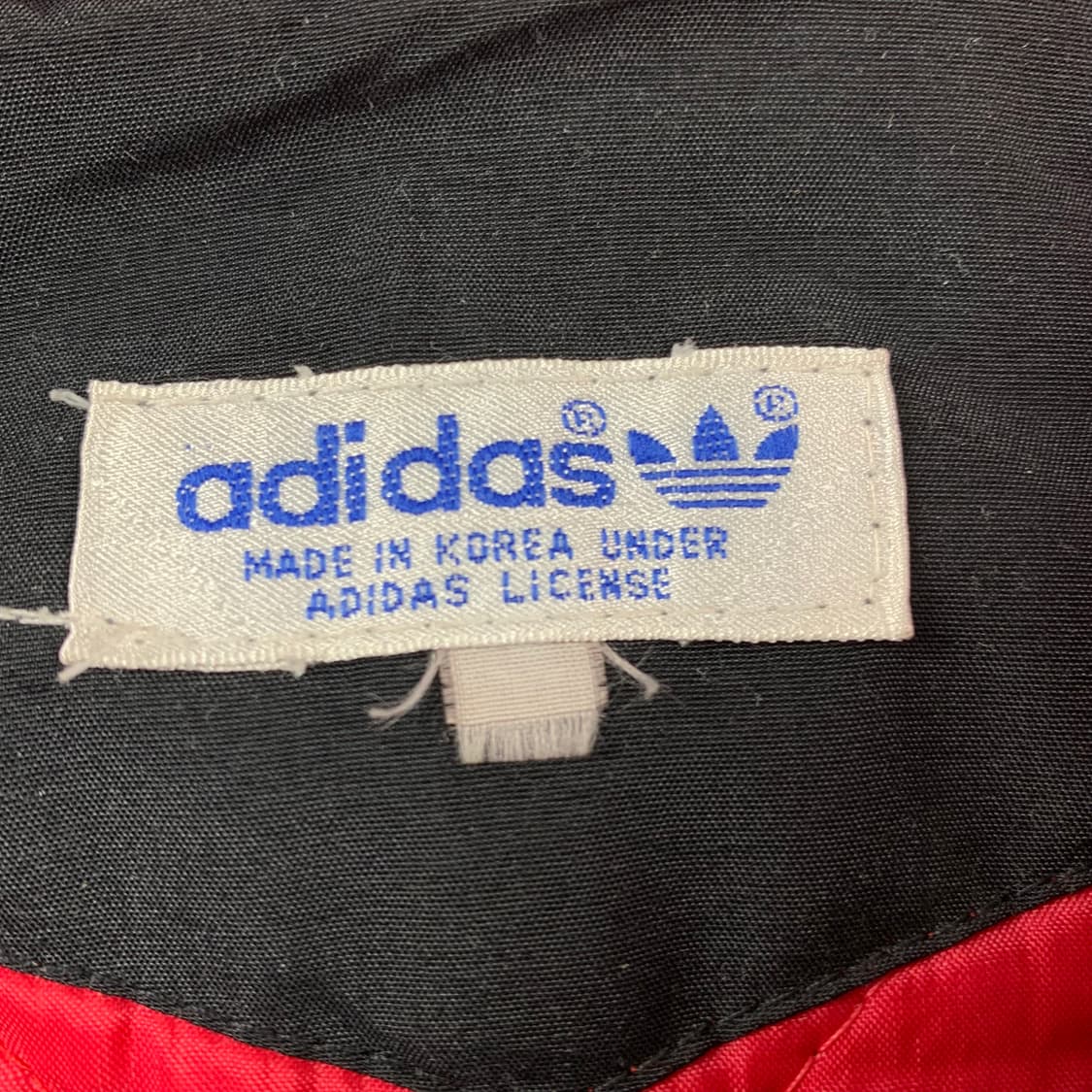 90s 아디다스 올드스쿨 트레포일 빅로고 누빔 점퍼 블랙 상품이미지6
