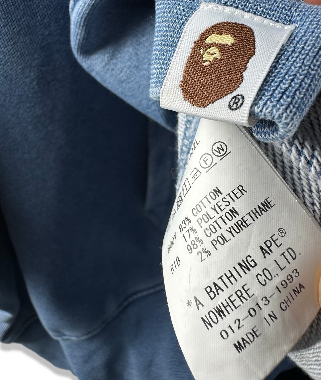 베이프 인디고 컬리지 워싱 후드티2535 상품이미지5