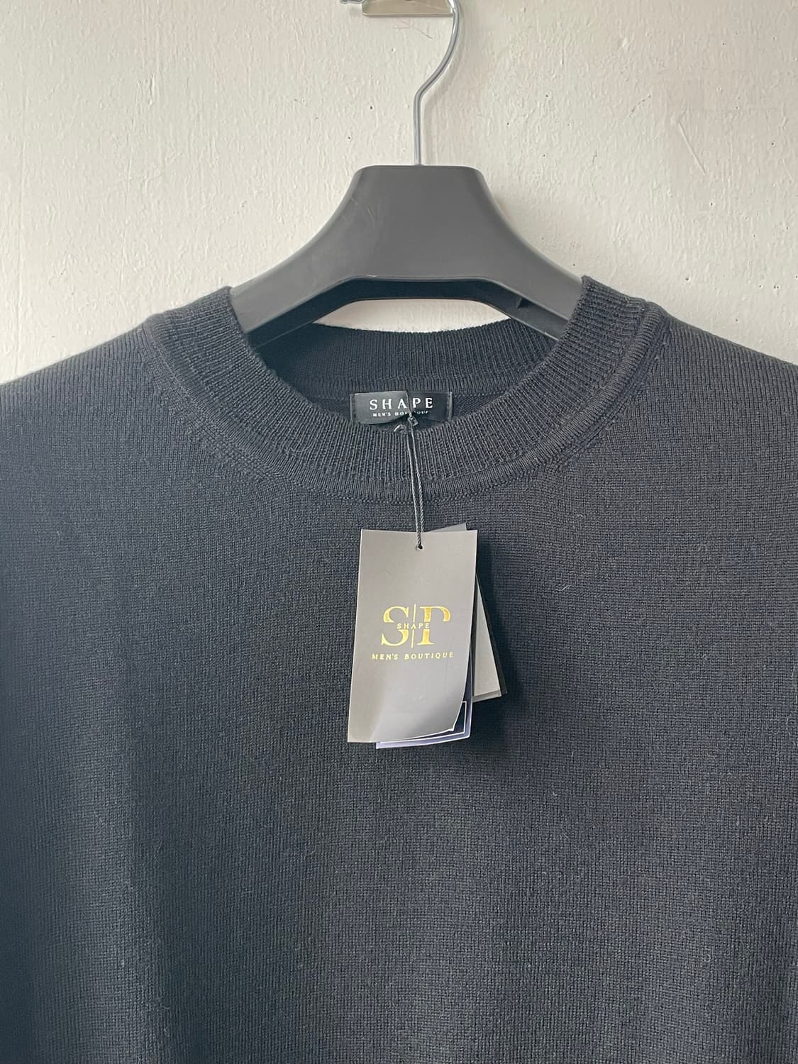 쉐입부티크 Premium WOOL Crew neck knit 블랙 새상품 상품이미지4
