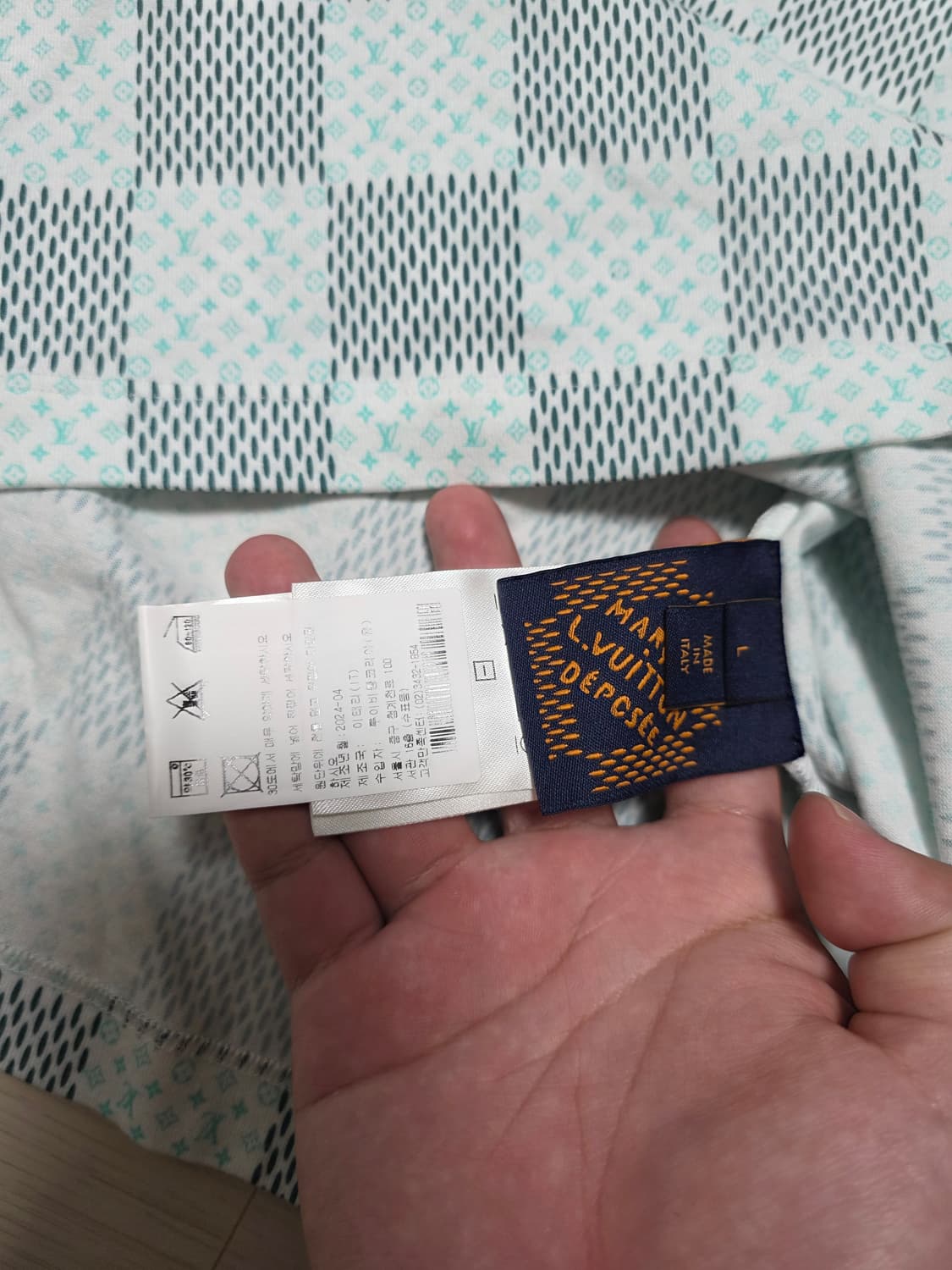 [새상품급,L]24ss 루이비통 LV 다미에 반팔 백화점판 상품이미지7