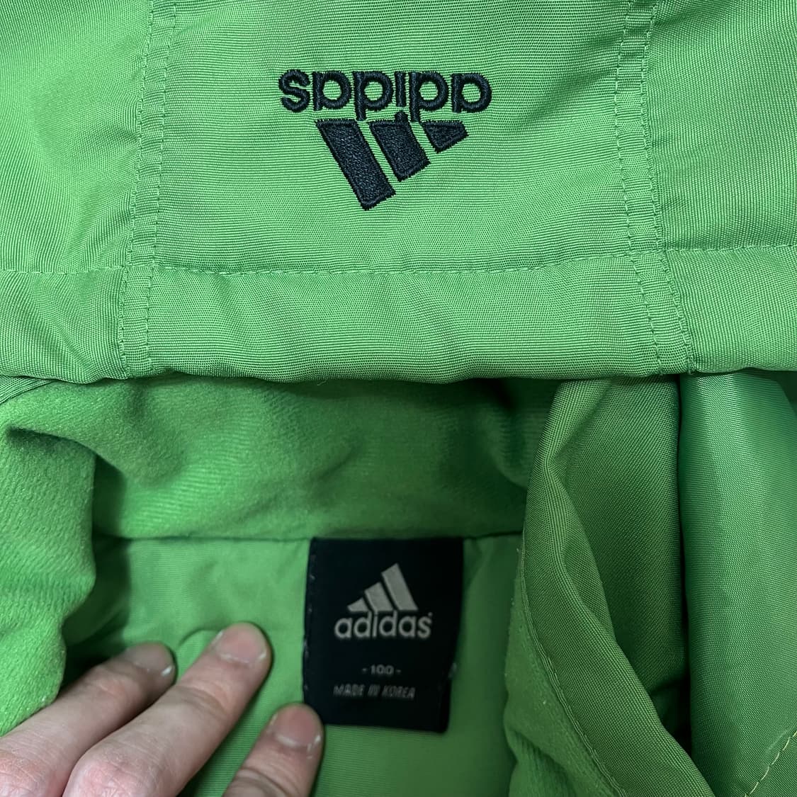 아디다스 올드스쿨 사이드라인 바람막이 후드 패딩 점퍼 L(100) 상품이미지5