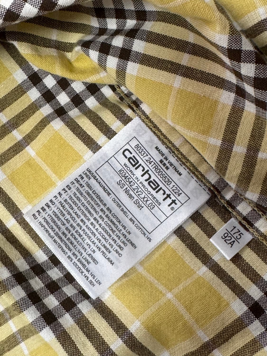 칼하트 니벤 체크 반팔 셔츠 상품이미지5