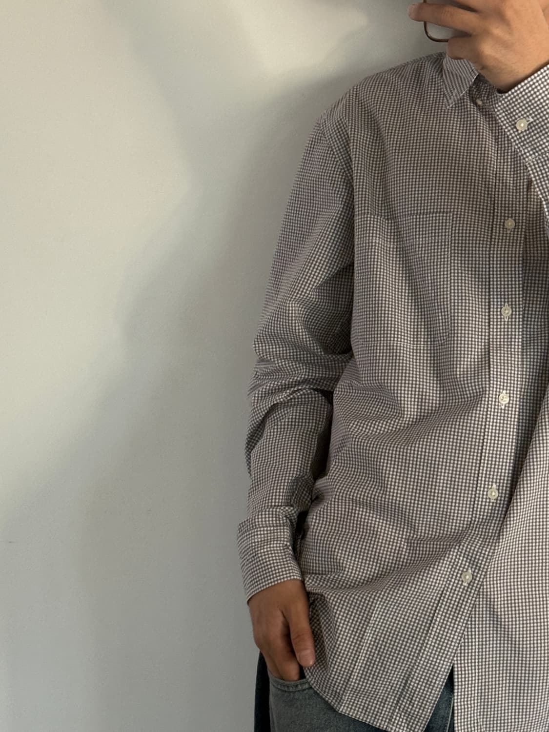 새상품 급 유니클로 그레이 셔츠 상품이미지3