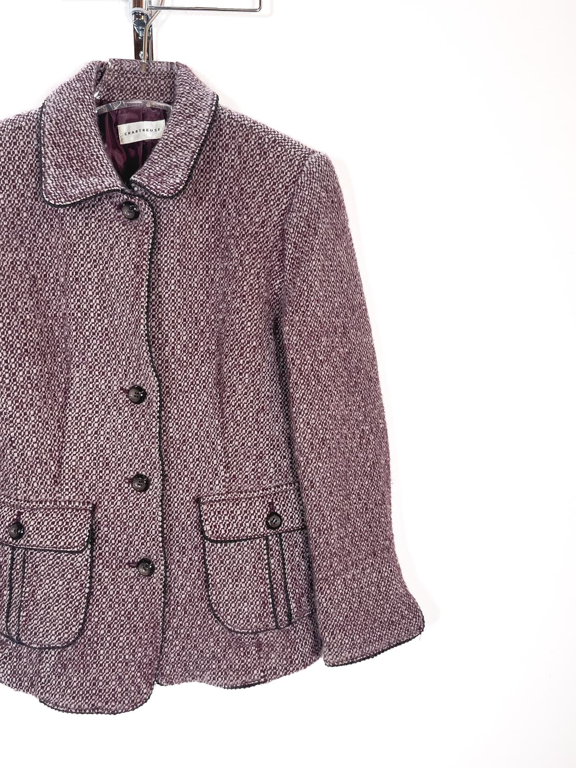 빈티지 퍼플 울 자켓 숏코트 상품이미지6