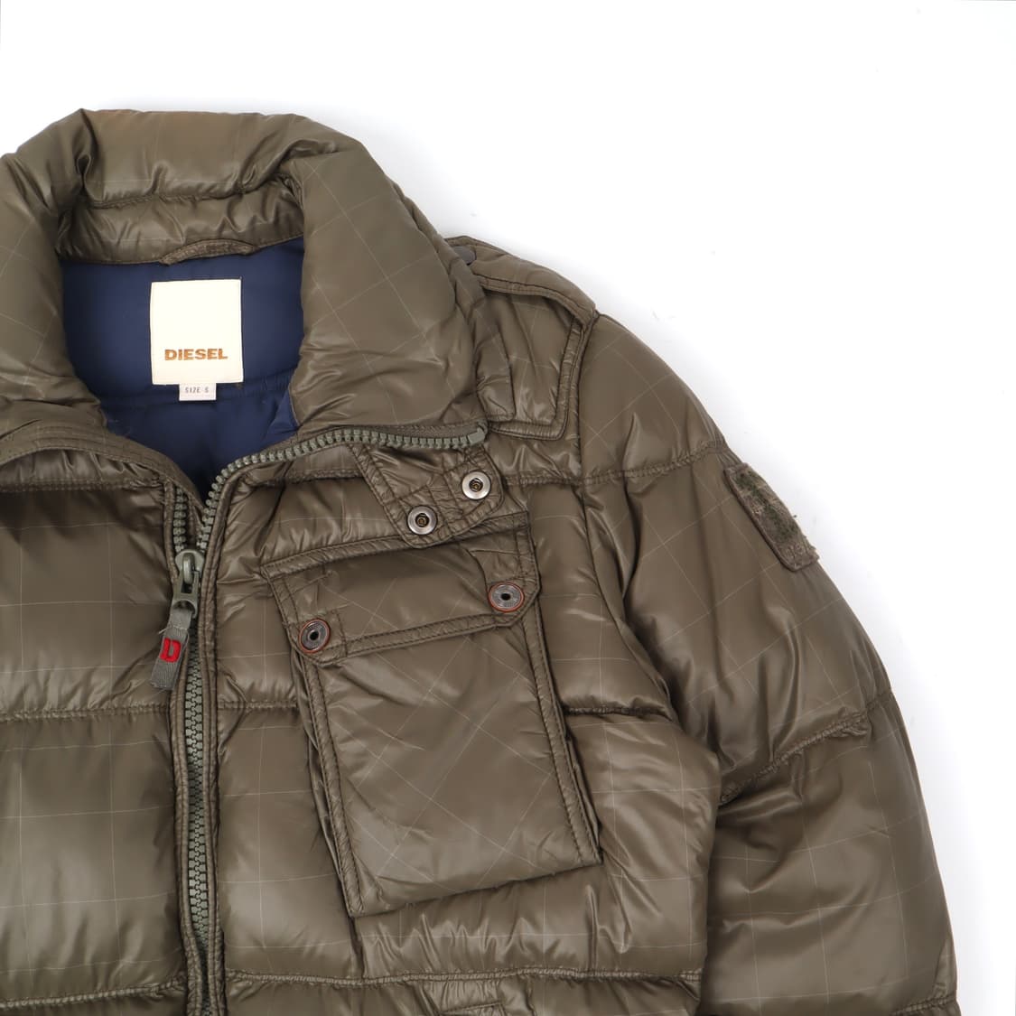 디젤 카키 바이커 패딩 자켓 상품이미지2