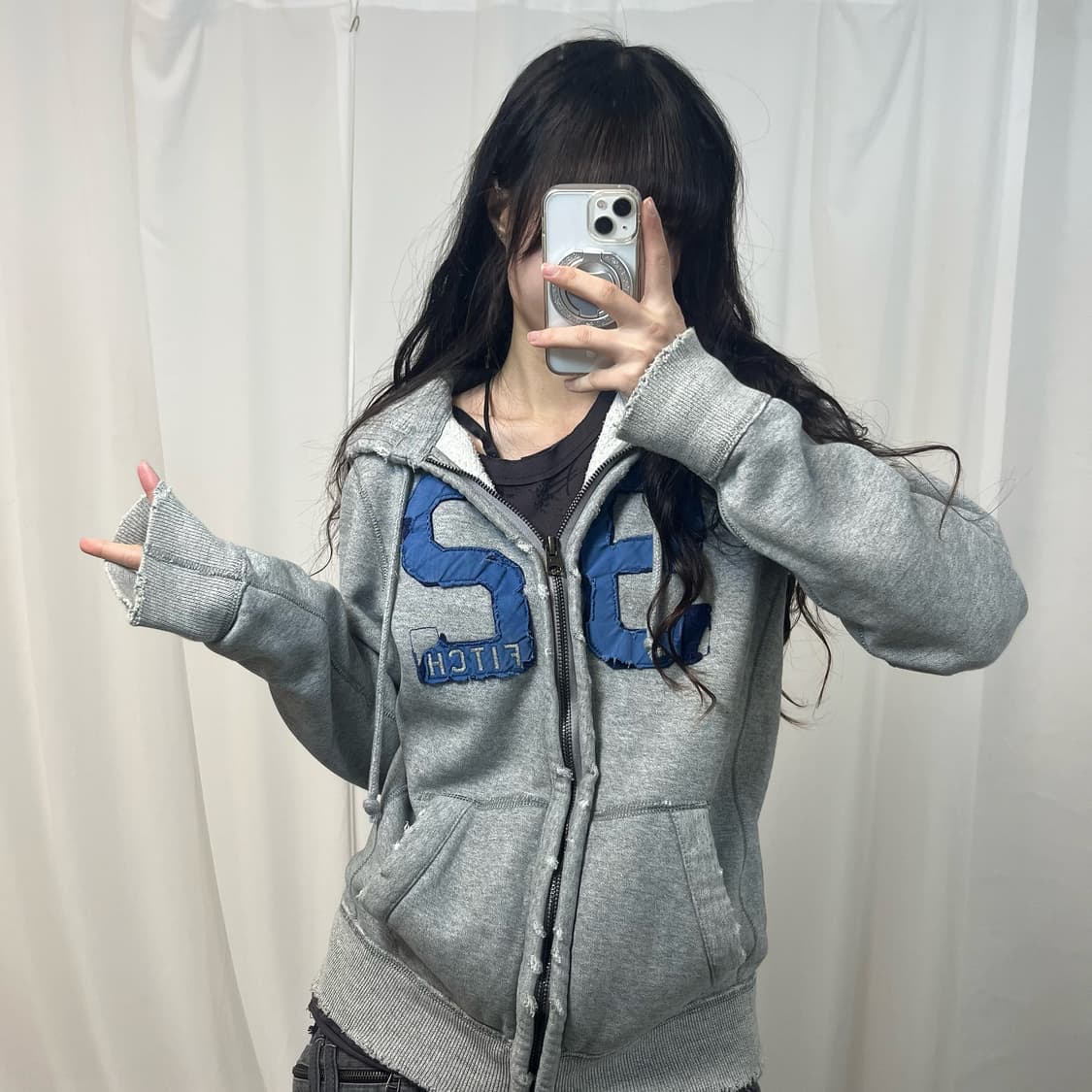 Abercrombie Grey Hoodie Zip-up 상품이미지3